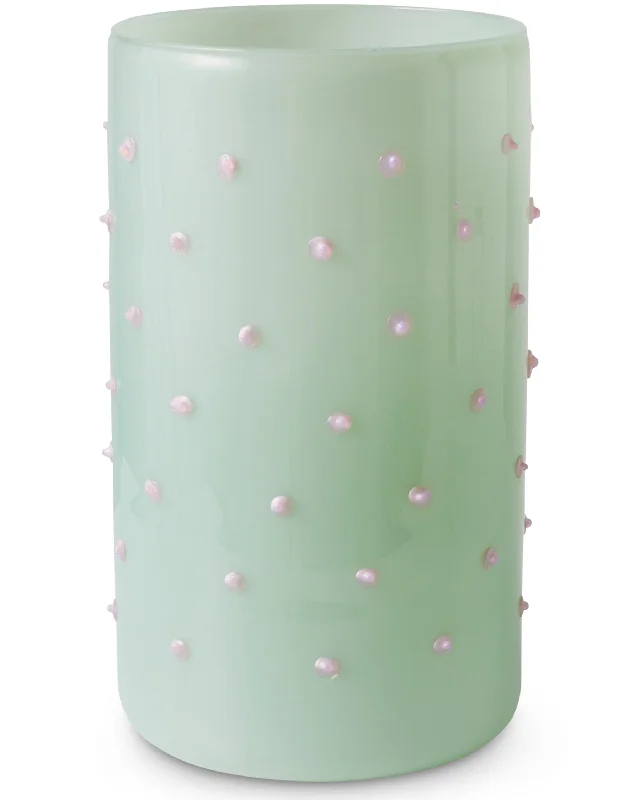 handmade artistic flower vase for display -Kip & Co Pistachio Polkadot Vase