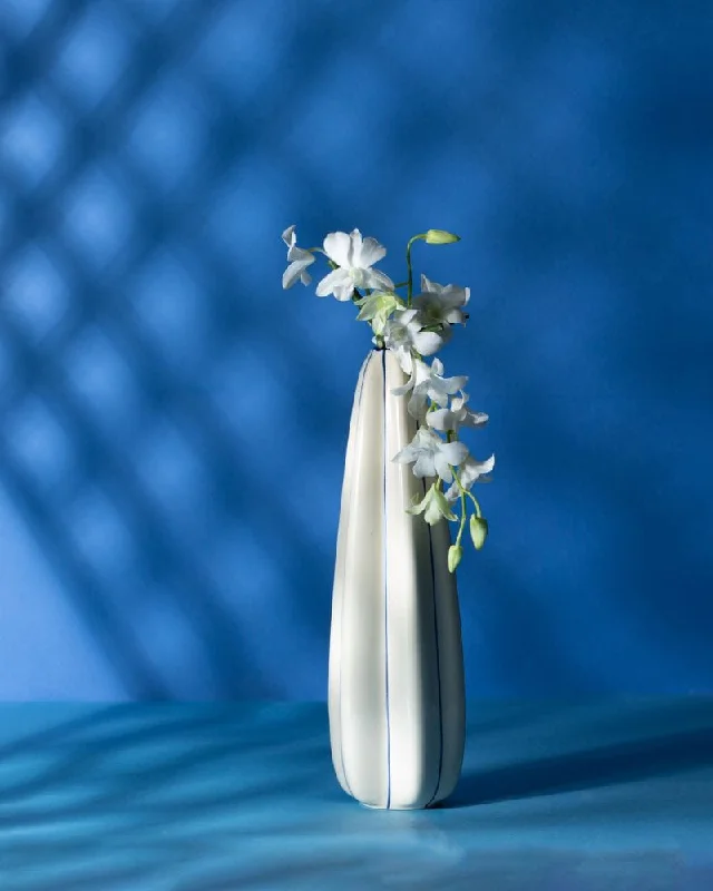 unique contemporary flower vase for home -Lang Vase Deep Blue