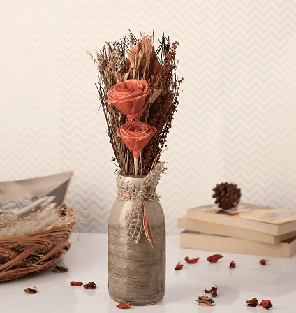 artistic handmade geometric flower vase -Lea Dried Sunset Big Vase