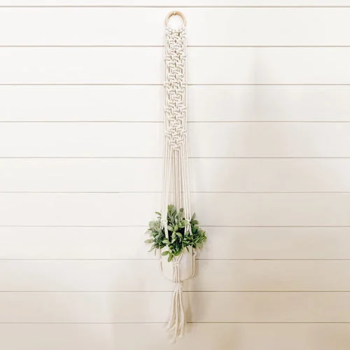 large hand-painted glass flower vase -Macrame Plant Hanger