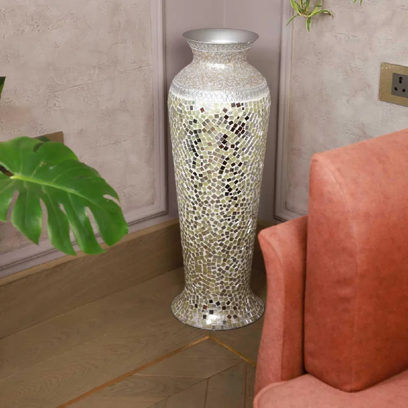 tall decorative metal flower vase -Metal Flower Vase