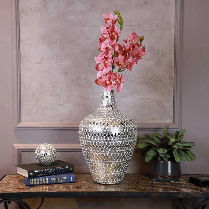 handcrafted flower vase for modern interiors -Mosaic Vase