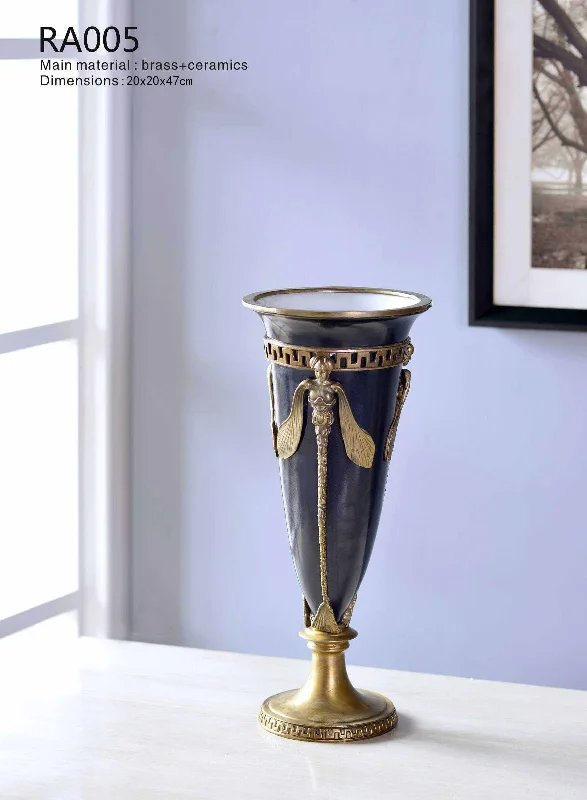 luxury flower vase for dining room -Navy Blue Decorative Vase