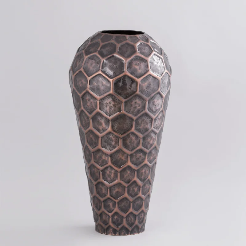 contemporary ceramic vase for flowers -Black Plated Flower Vase