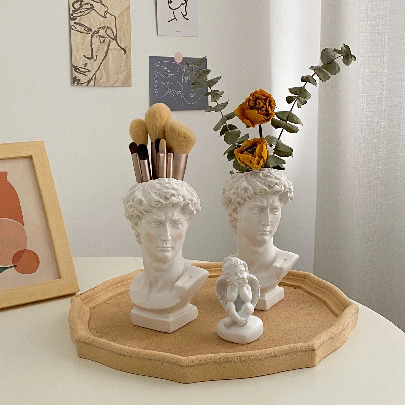 modern decorative vase for flowers -Portrait Human Head Flower Vase