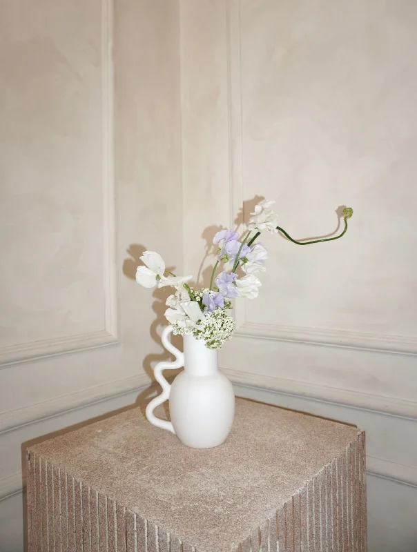 luxury handmade ceramic flower vase with stand -Serafina Vase