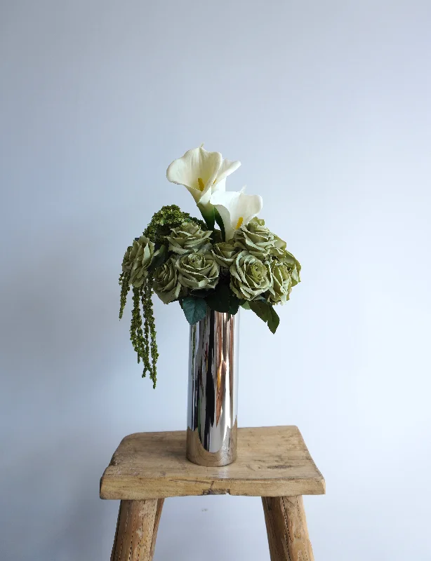 tall handmade geometric ceramic vase -Soma Vase