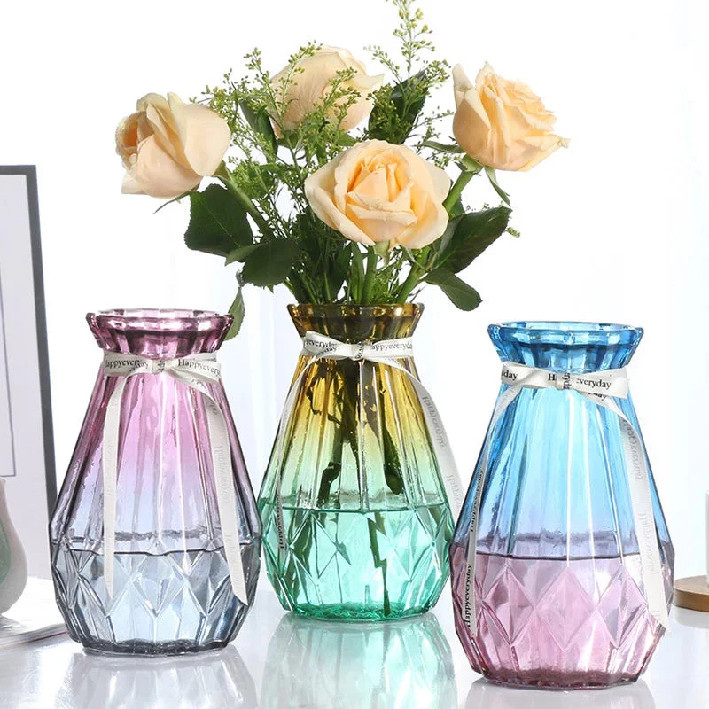 modern geometric ceramic flower jar for display -Vibrant Glass Flower Vase