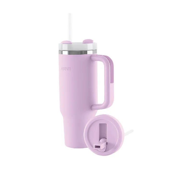 travel mugs with name for gifts -Avanti HydroQuench Insulated Travel Tumbler with Two Lids 1 Litre Lilac