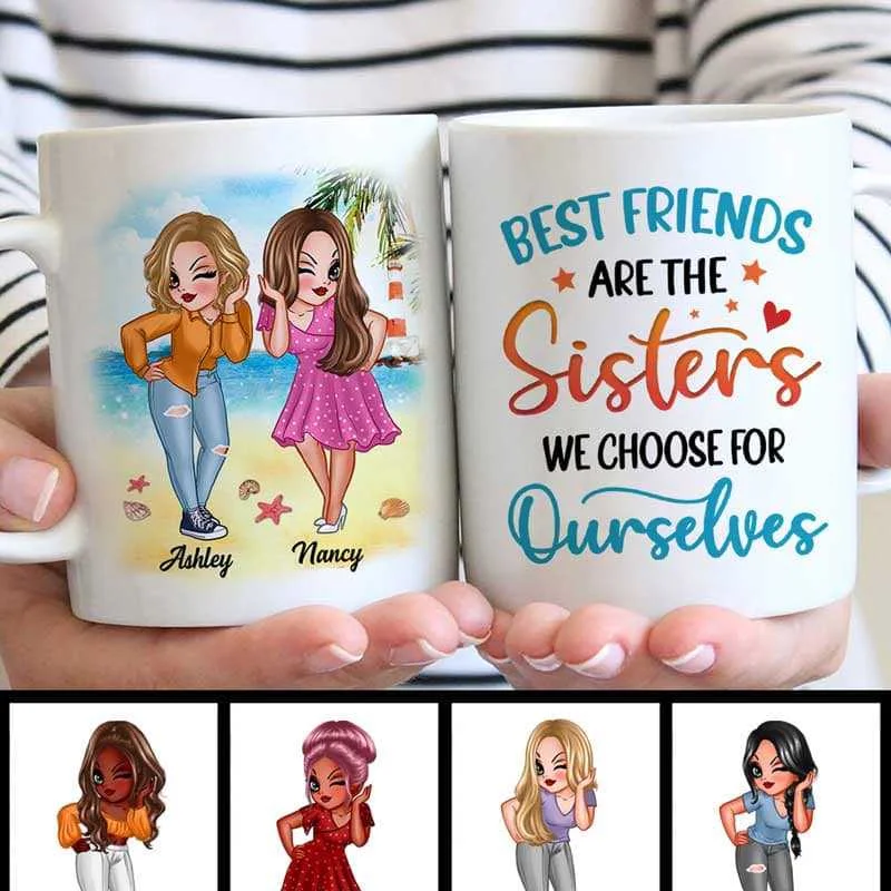 stainless steel insulated cups -Best Friends Are The Sisters We Choose Bestie Gift Personalized Mug