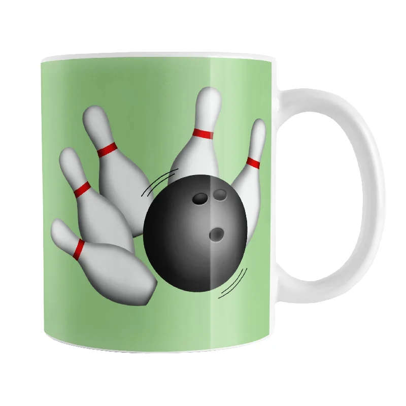 large insulated mugs for travel -Bowling Ball and Pins Green Bowling Mug