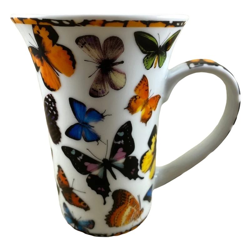 stylish coffee mugs with custom designs -Butterflies Tall Mug Paul Cardew