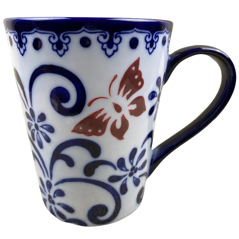 travel coffee cups with custom design -Butterfly Blossom Mug Pier 1 Imports