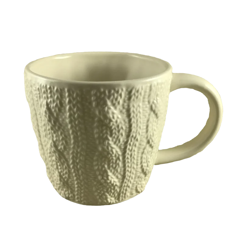 best custom coffee tumblers for birthday gifts -Cable Knit Sweater White Mug Starbucks