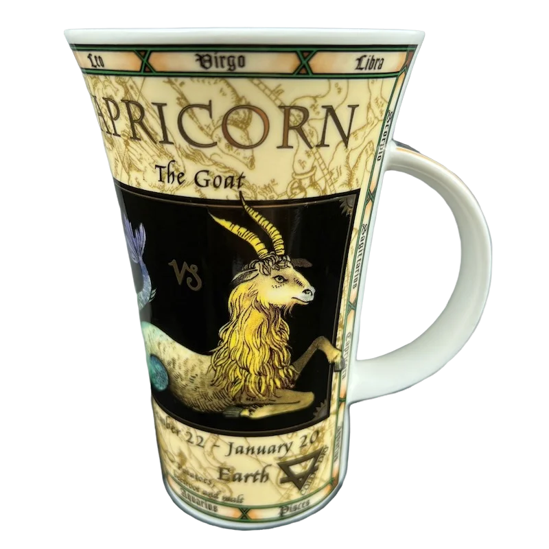 insulated travel cups for gifts -Capricorn The Goat Jack Dadd Zodiac Astrology Tall Mug Dunoon