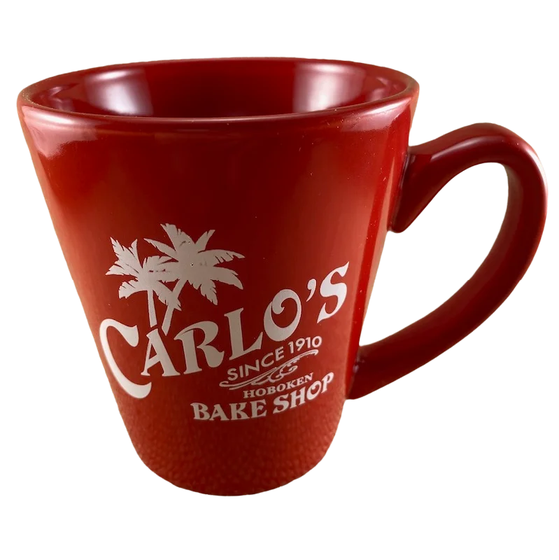 custom coffee cups with names and pictures -Carlo's Bake Shop Santa Monica Cake's Up! Red Mug