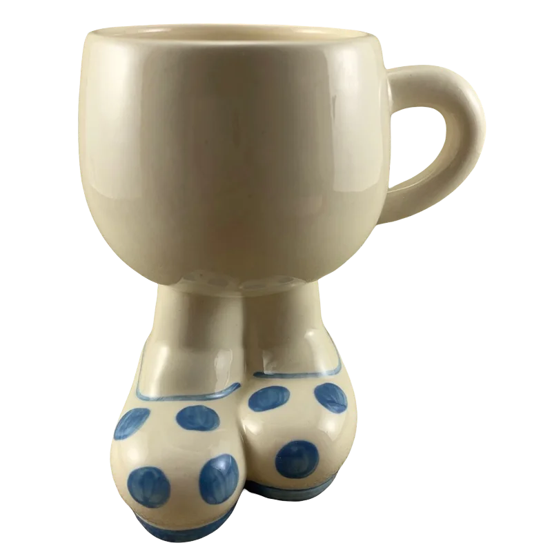 eco friendly personalized mugs for work -Carlton Ware Walking Ware Blue Polka Dots Mug Lustre Pottery