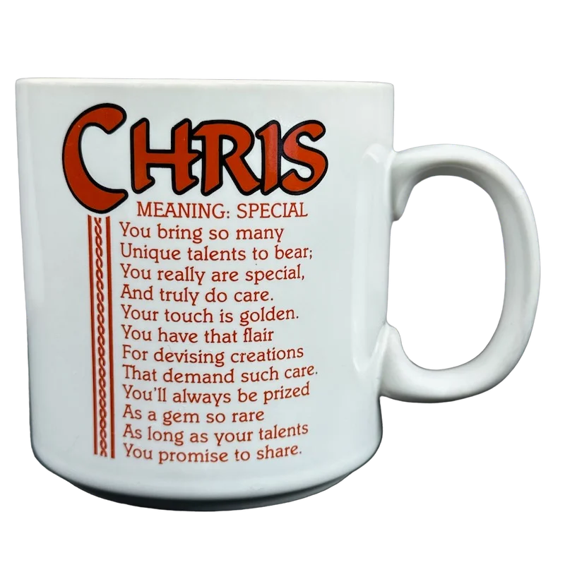 insulated cups for coffee lovers -CHRIS Poetry Name Peach Interior Mug Papel