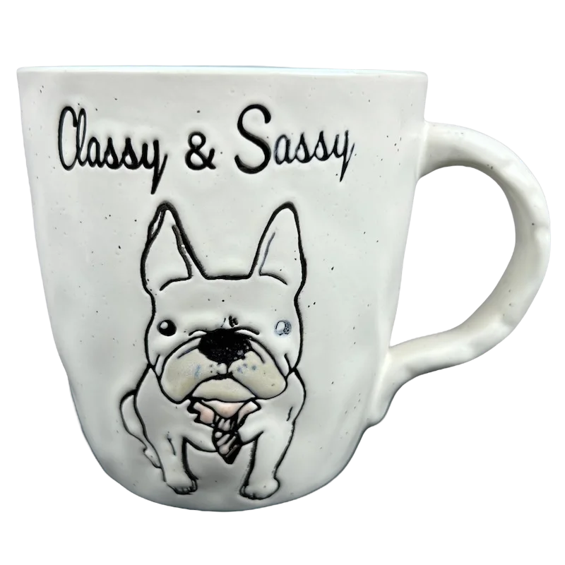 thermal coffee tumblers for work -Classy & Sassy French Bulldog Wearing A Tie I Love It Mug Spectrum Designz