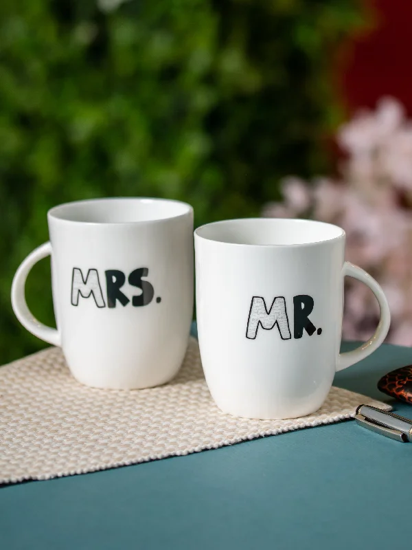 personalized ceramic tea mugs -Orchid Mr Mrs Coffee & Milk Mug, 2 Piece, 340 ml