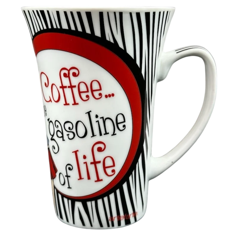 cute mugs with personalized quotes -Coffee The Gasoline Of Life Retro Collection Tall Mug American Atelier