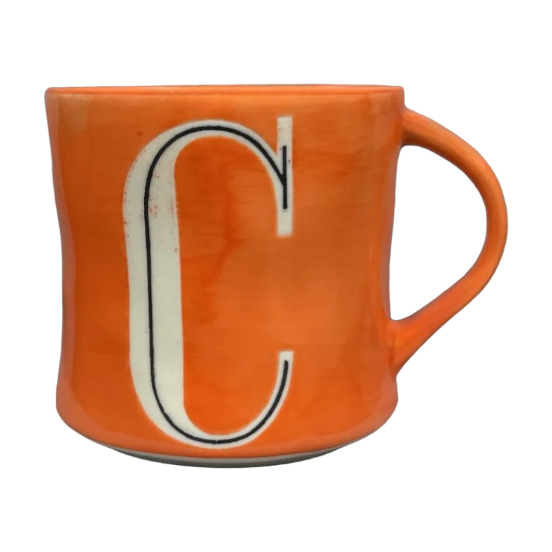 personalized ceramic coffee mugs for office -Colorway Hand Painted Letter "C" Monogram Initial Mug Anthropologie