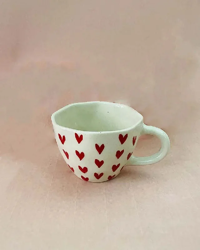 custom coffee mugs for office parties -Heart Ceramic Tea Cups | 4 x 3 inches