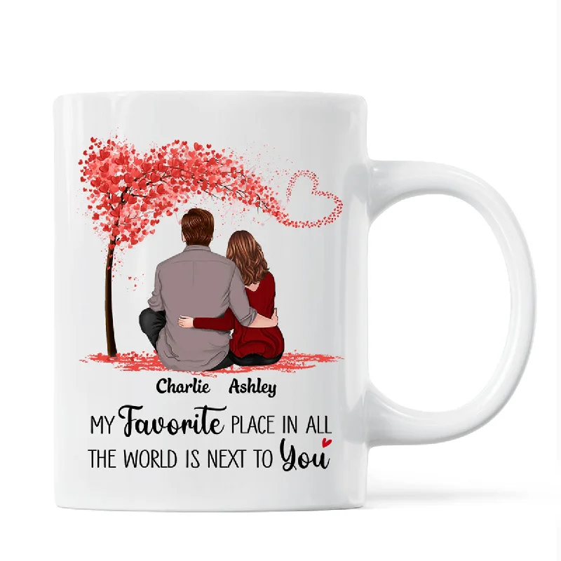 funny tea mugs for gifts -Couple Sitting Back View Personalized Mug - Valentine‘s Day Gift - Anniversary Gift For Him - Gift For Her