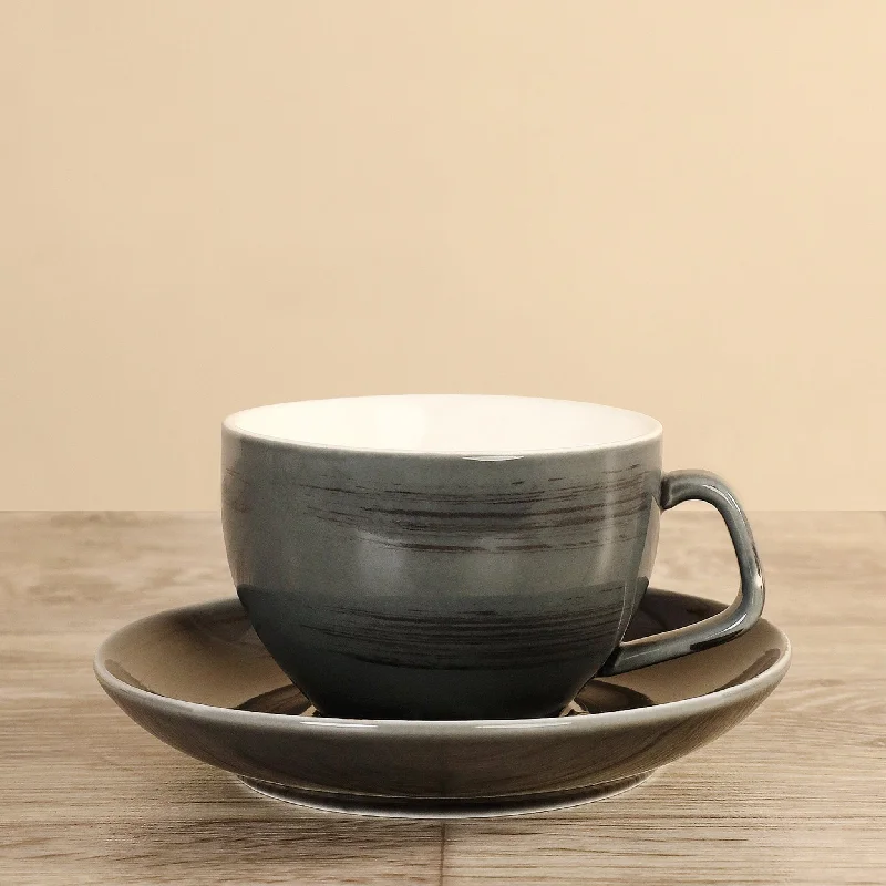 custom printed ceramic tea mugs -Cup With Saucer