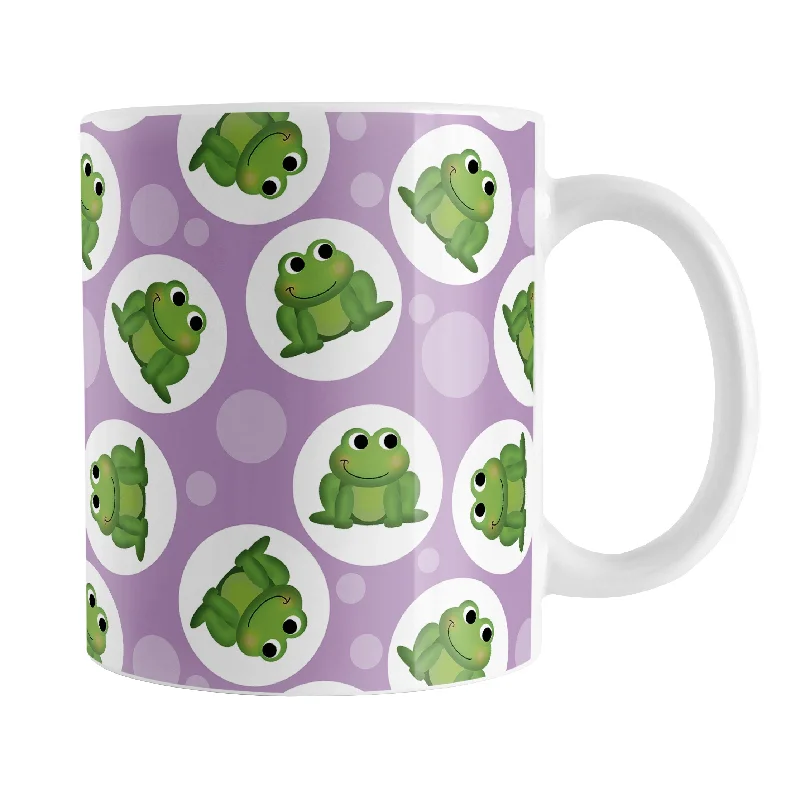 best mugs for hot beverages -Cute Purple Frog Pattern Mug