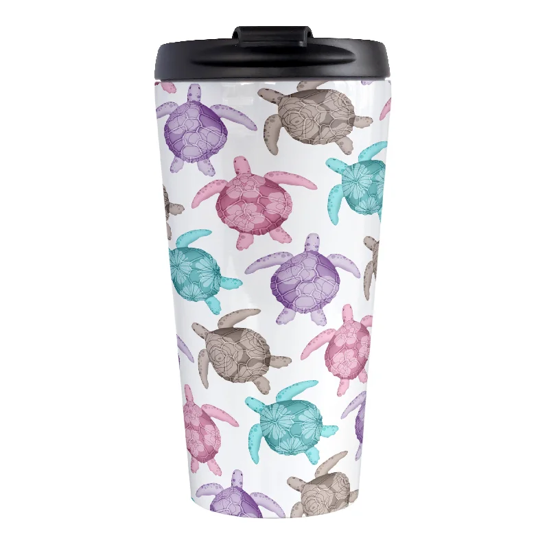 best coffee tumblers for travel -Cute Sea Turtles Pattern Travel Mug