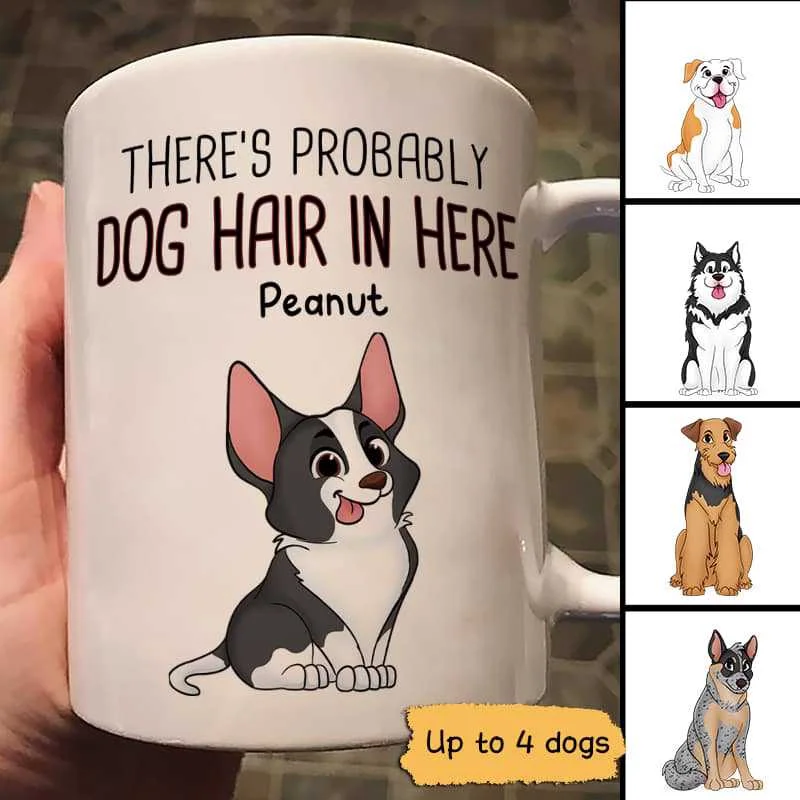 personalized mugs with names for gifts -Cute Dog Hair In Here Personalized Coffee Mug