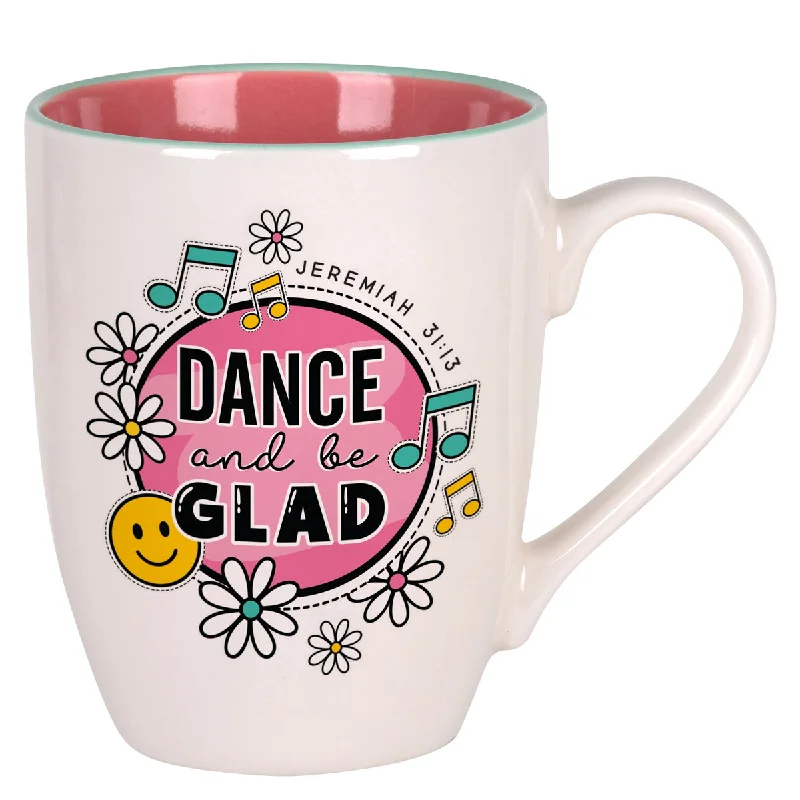 custom photo tea mugs -Dance and Be Glad Pink Interior Ceramic Mug