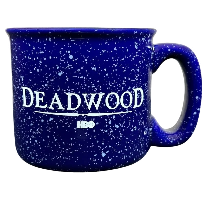 personalized coffee cups for couples -Deadwood HBO Heavy Speckled Blue Mug M Ware