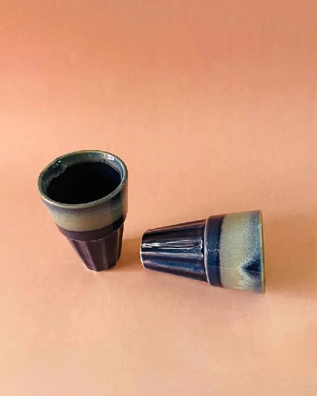 high quality coffee cups for gifts -Beautiful Ceramic Blue Kulhads