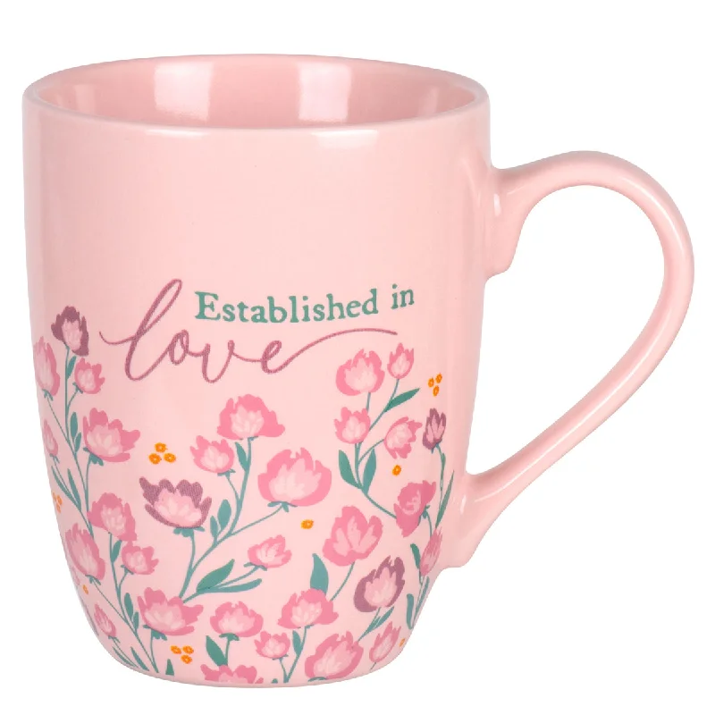 custom coffee mugs for office parties -Established in Love Pink Ceramic Mug