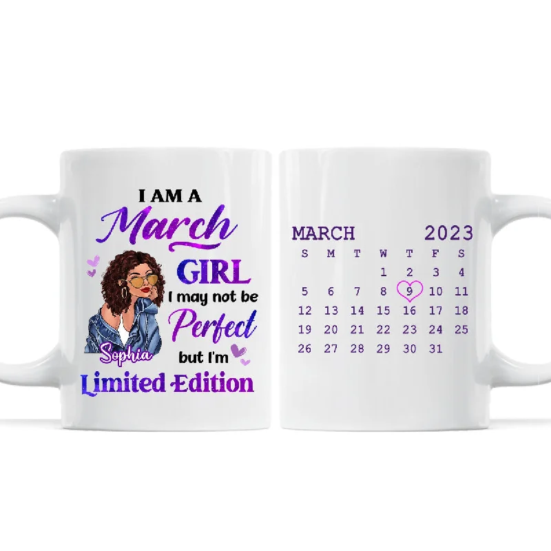 insulated tea cups for outdoor use -Fashion Girl Limited Edition Birthday Gift Calendar Date Personalized Mug