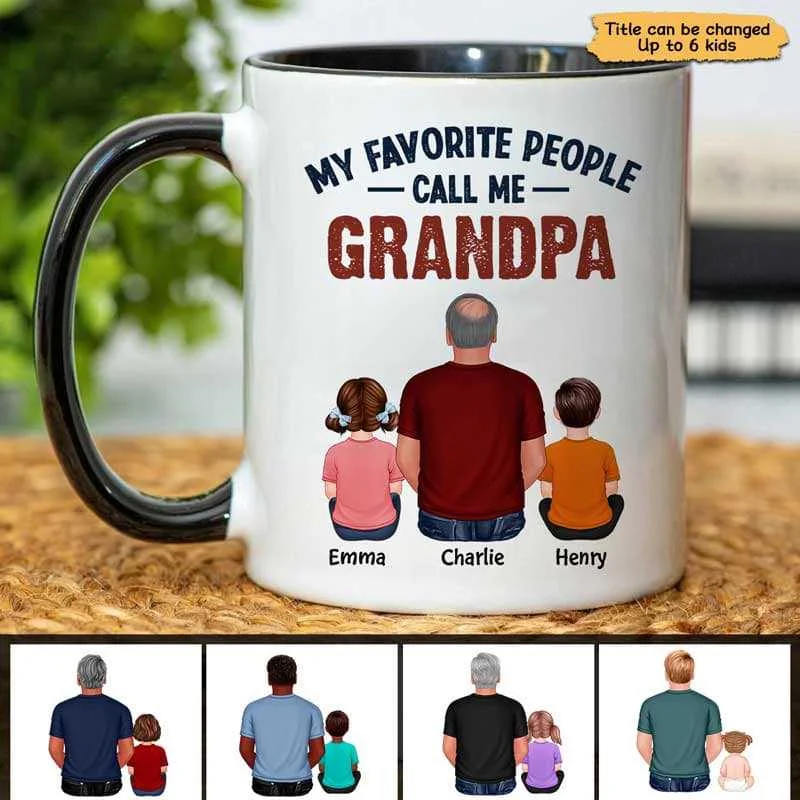 funny coffee cups with pictures -Favorite People Call Me Dad Grandpa Personalized Mug