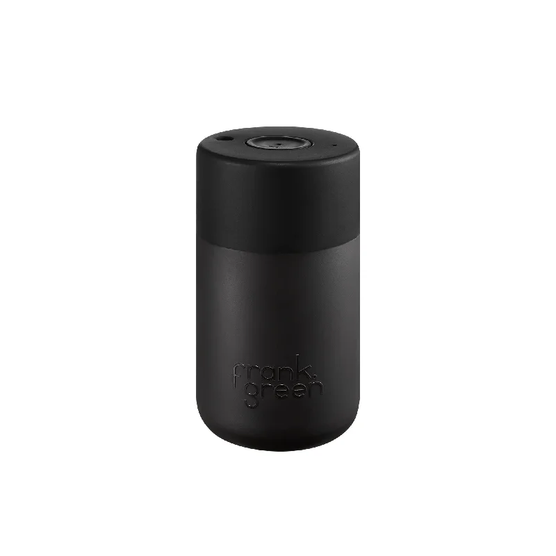 custom ceramic mugs with logo -Frank Green Original Reusable Cup 340ml (12oz) in Black