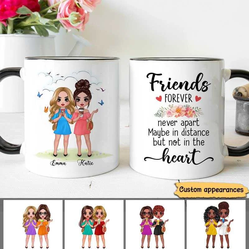 high quality custom travel mugs -Friends Besties Never Apart Long Distance Gift Personalized Mug