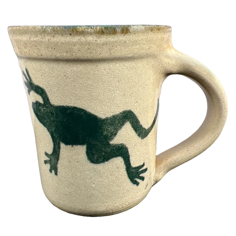 travel mugs with name for gifts -Frog Vintage Pottery Salt Glazed Mug Monroe Salt Works