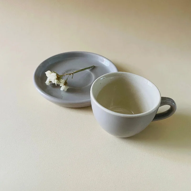 custom ceramic mugs for tea lovers -Griseo Expresso Ceramic Cup & Saucer