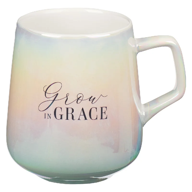 personalized mugs for tea lovers -Grow In Grace Pearl Ombre Ceramic Mug