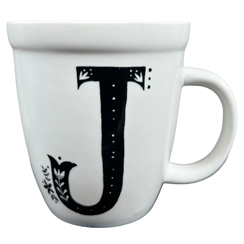 elegant glass coffee mugs -I Am Grateful For Letter "J" Monogram Initial Floral Mug Natural Life