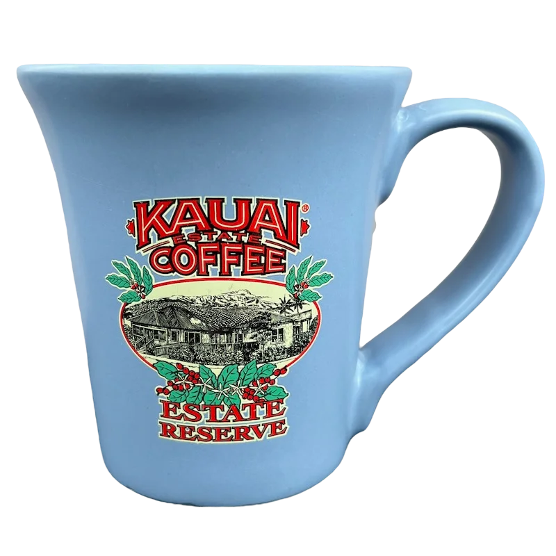 ceramic mugs with funny quotes -Kauai Coffee Estate Reserve Blue Mug