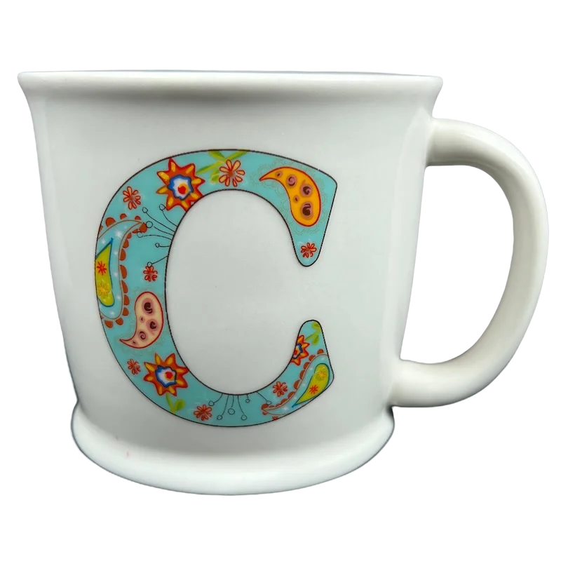 custom printed travel coffee mugs -Love The Moment Letter "C" Monogram Initial Floral Mug Natural Life