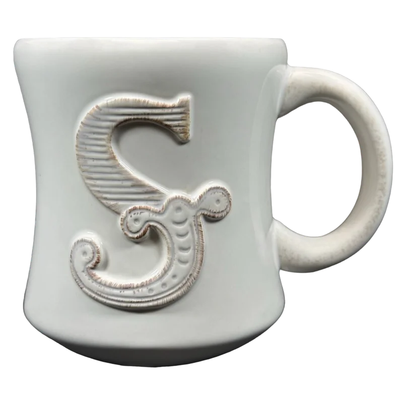 luxury personalized travel mugs -Stephen Carter Letter "S" Embossed Monogram Initial Mug Hallmark