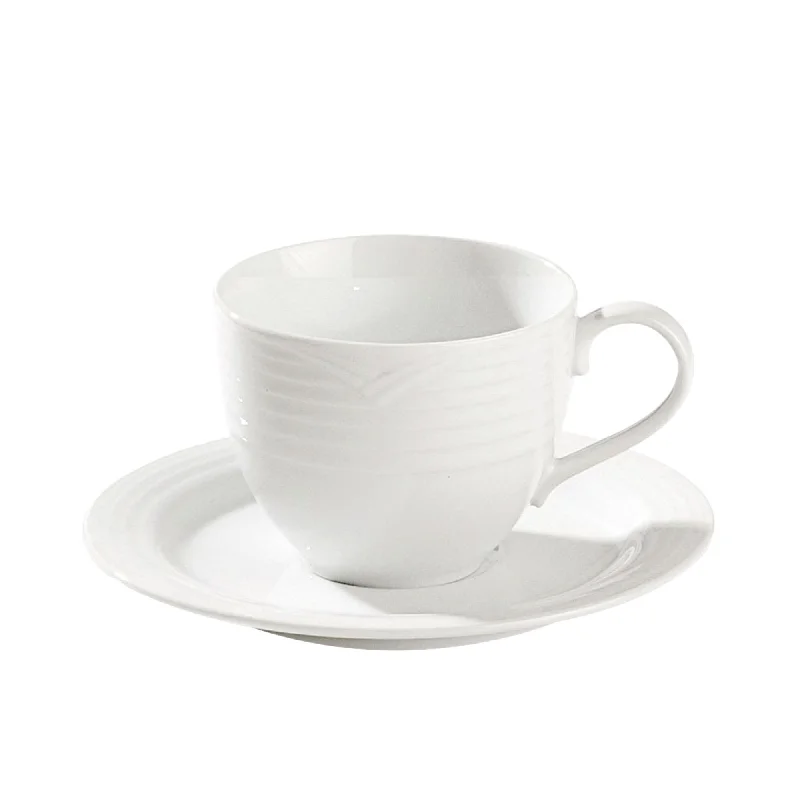 custom coffee mugs for engagement gifts -Noritake Arctic Tea Cup and Saucer 240ml White