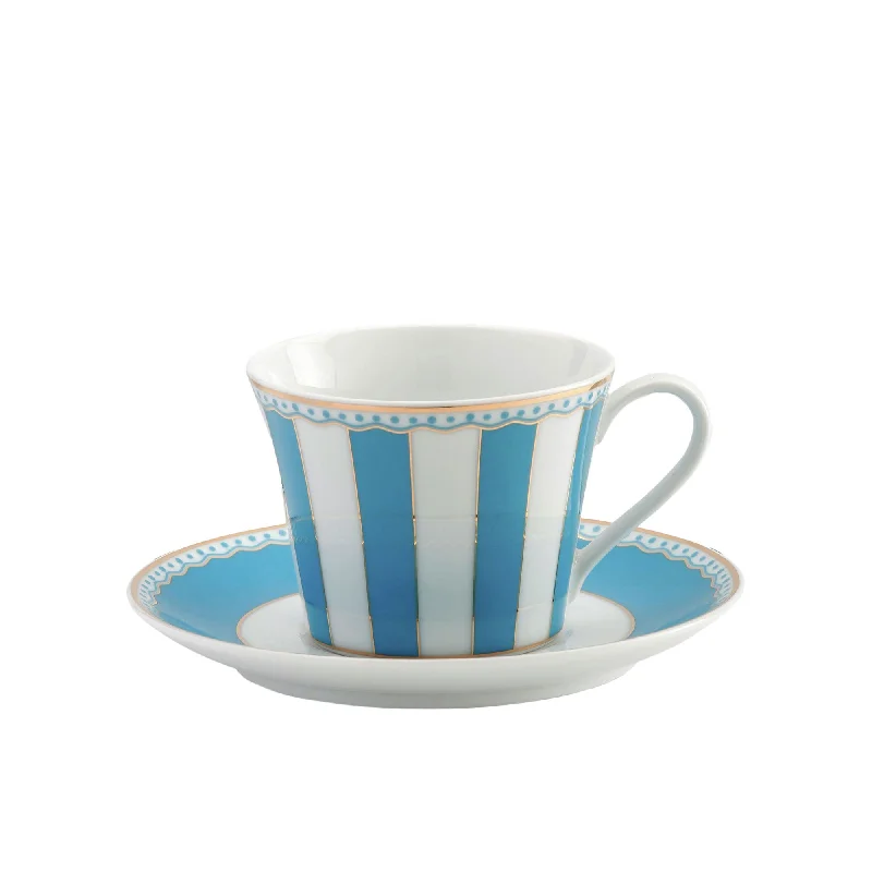 custom coffee cups for wedding -Noritake Carnivale Cup and Saucer 220ml Light Blue