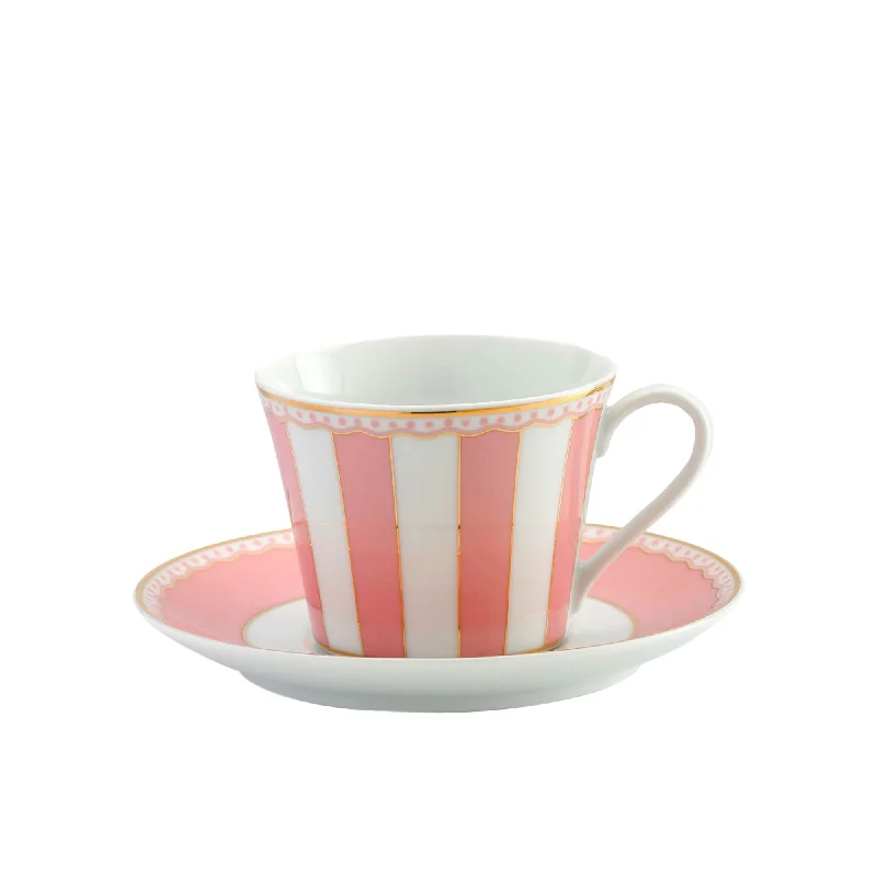 unique travel coffee cups with logo -Noritake Carnivale Cup and Saucer 220ml Pink